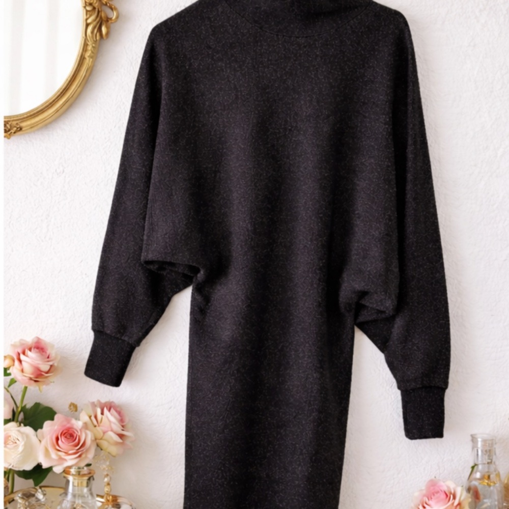 Alice + Olivia Black Sparkle Crewneck Sweater